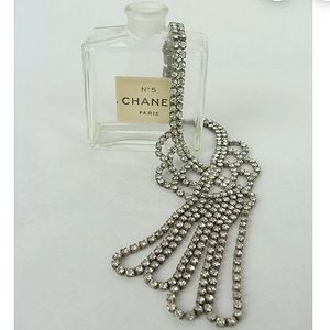 Vintage rhinestone slave bracelet ring combo